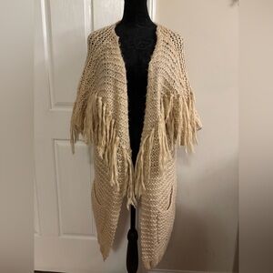 Miss June cream fringe shrug